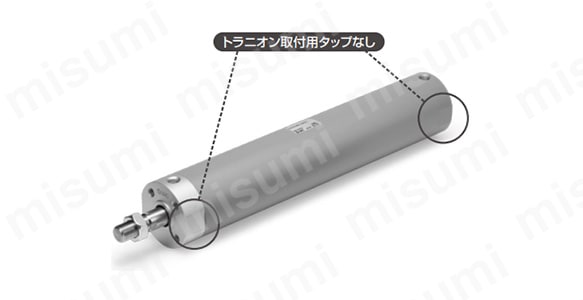 基本形にトラニオン取り付け用タップなし形状を追加設定。シンプル構造により異物たまりができない