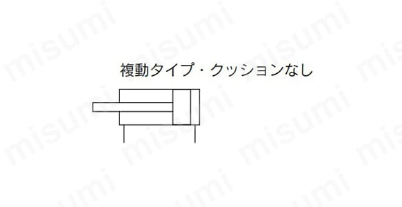 エアシリンダ 低摩擦形：無給油タイプ CS1□QシリーズのJIS記号