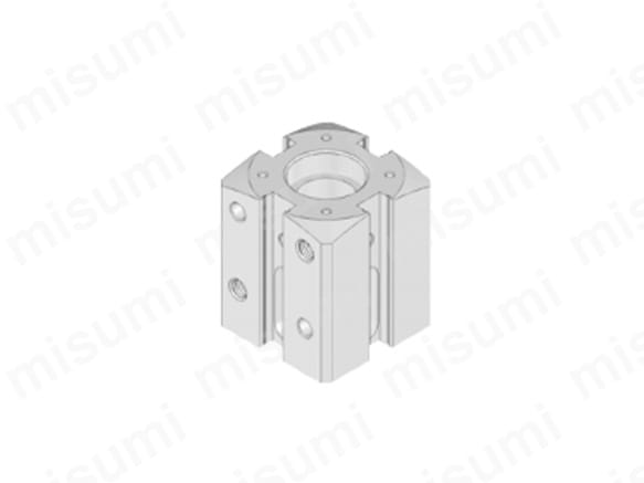 Uシリーズの外観（取り付けタップ：2×M10×1.5／ピン穴：2×φ8（直径8mm）H7）