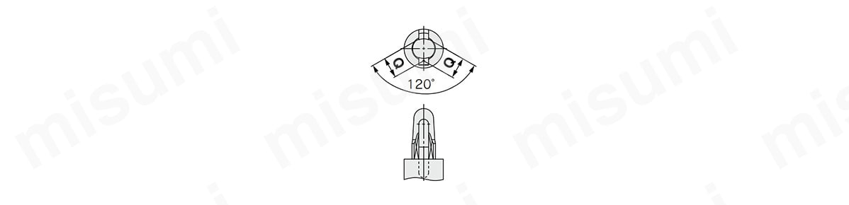 CKU32（クランプ位置高さLOWタイプ）のダイヤカット形状（φ9.5（ピン径9.5mm）以上）