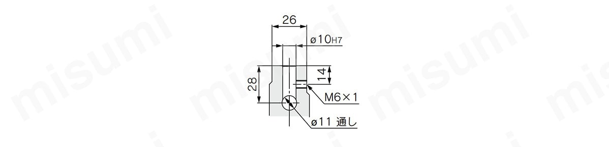 CKQG□50-□-□□-X2370のピストンロッド先端詳細