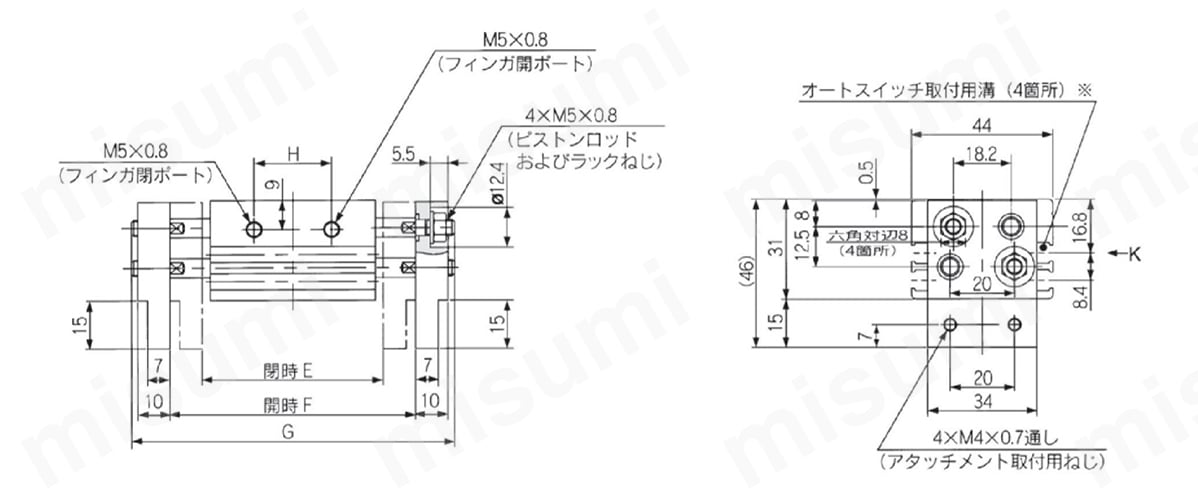 平行開閉形エアチャック 幅広タイプ MHL2シリーズ | SMC | MISUMI(ミスミ)