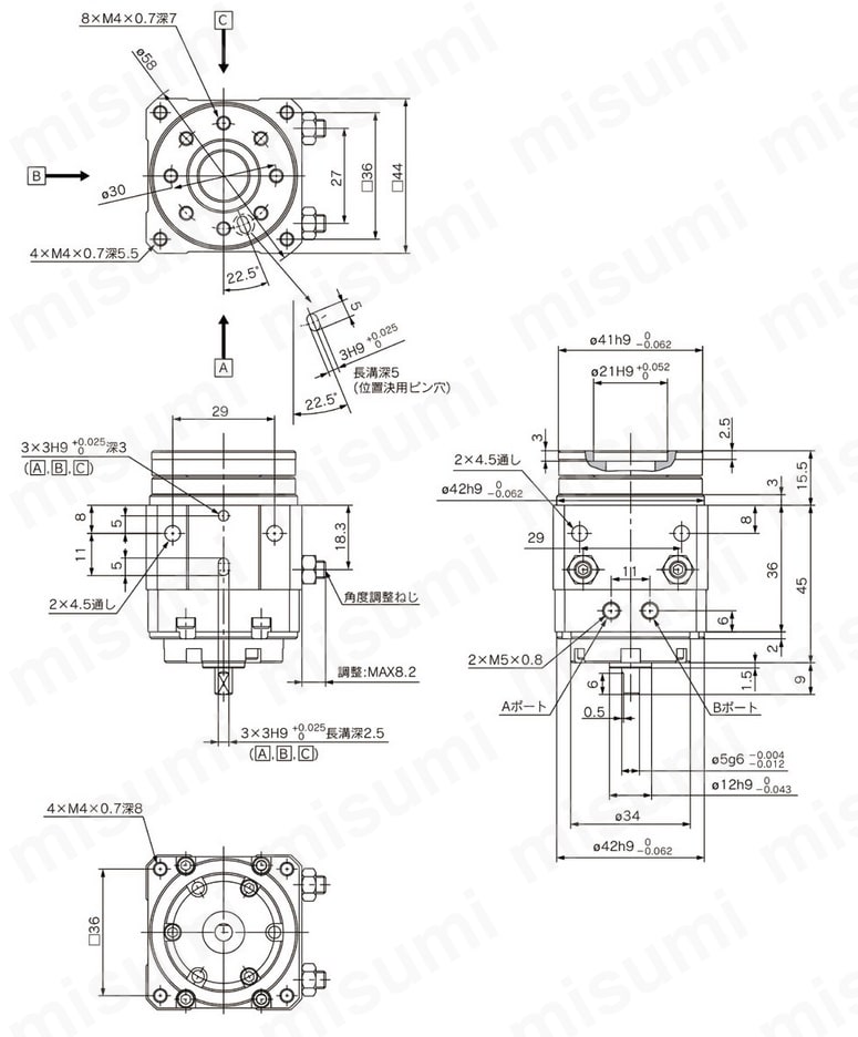 ロータリテーブル・ベーンタイプ 高精度形 MSUAシリーズ | SMC 