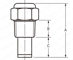 直進タイプ フルコーンスプレー ソケット省略型 K-12 外形図01