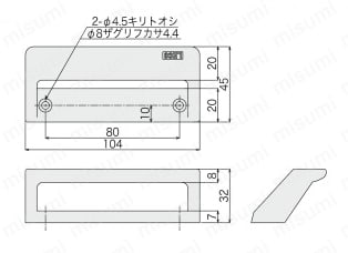 オフセットハンドル 外形図01