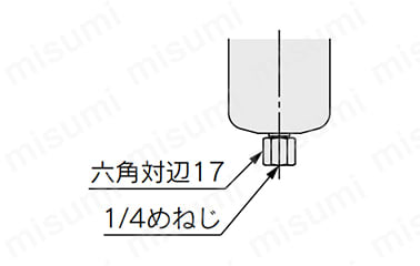 ドレンガイド （ドレン排出バルブ無）の外形図寸法図