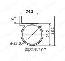 φ28 イレクターパイプ スリップ HKL-4000 外形図