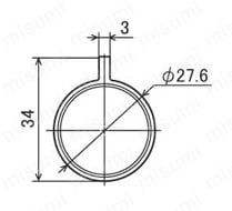 Φ28 イレクターパイプ HPAパイプ HPA-4000 外形図