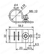 ステンレスイレクター部品 フラットサドル EF-4018 SUS 外形図