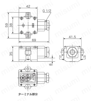 有接点耐熱型オートスイッチ D-B30（J）・31（J）・35（J） ターミナルコンジット型D-B3□外形図