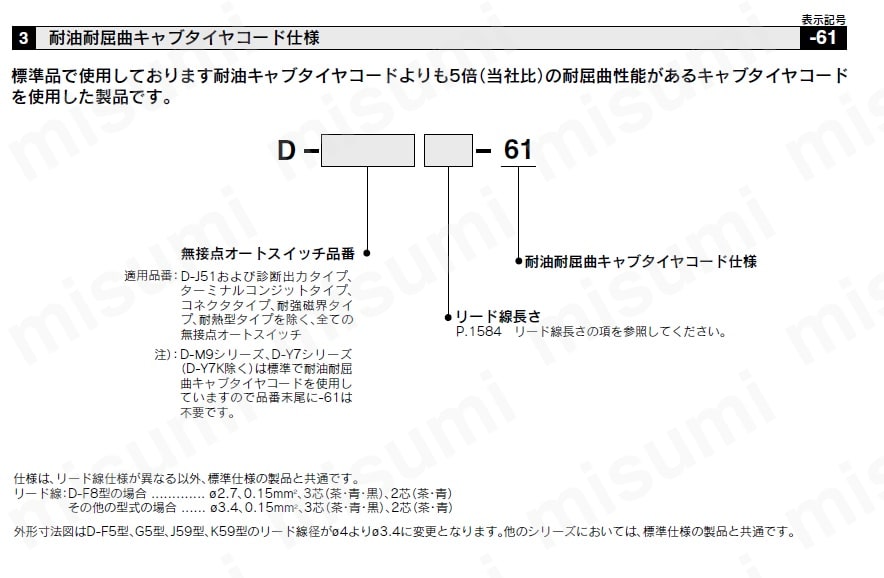 D-J79W | 2色表示式無接点オートスイッチ レール取付タイプ D-F79W・D-F7PW・D-J79W | SMC | MISUMI(ミスミ)