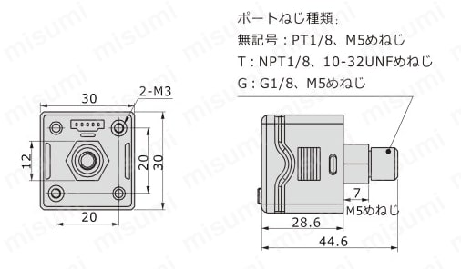 調質機器 DPSシリーズ デジタル圧力スイッチ 外形図