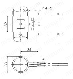 メタルジョイント単品 G-65S 外形図