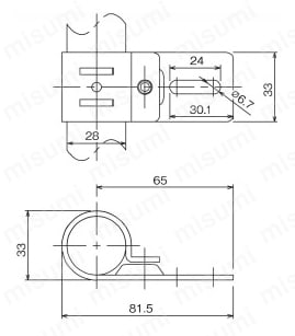 メタルジョイント単品 G-15D 外形図
