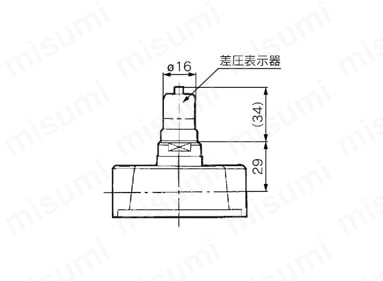 オイルフィルタ FH150シリーズ 差圧表示器外形図