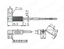 有接点オートスイッチ 直接取付タイプ D-R73・D-R80 D-R732左勝手形外形図