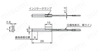 有接点オートスイッチ 直接取付タイプ D-90・D-97 D-97型外形図