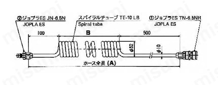 ジョプラスターシリーズ オプション コイルホース 外形図3