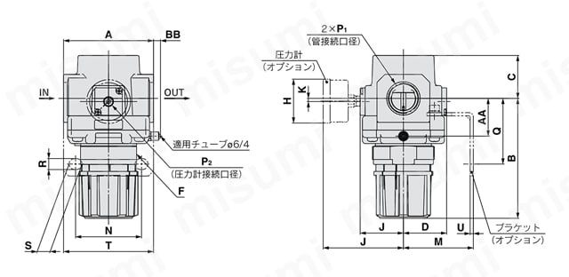 10-AR20-02BG-B | レギュレータ クリーン・低発塵 10/20/21-AR-B 逆流