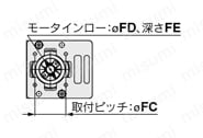 電動アクチュエータ スライダタイプ ベルト駆動 モータレス仕様 LEFBシリーズ LEFB25U/モータ下折返し(モータ種類:NM1/NM2)外形図