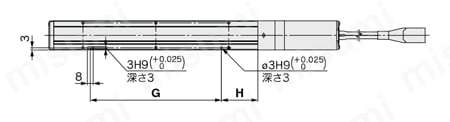 電動アクチュエータ スライダタイプ ボールねじ駆動 LEFSシリーズ ステップモータ（サーボ DC24V）・サーボモータ（DC24V） モータストレート/LEFS16位置決めピン穴(注5)オプション:ボディ底面外形図