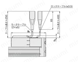 電動アクチュエータ ガイド付ロッドタイプ LEYGシリーズ ステップモータ（サーボ DC24V）・サーボモータ（DC24V） モータ折返し/ロック・モータカバー付/LEYG16・25・32・40□□A・B・C-□W外形図