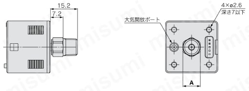 2出力＋アナログ出力(電圧/電流)3画面 高精度デジタル圧力スイッチ ZSE20B(F)・ISE20Bシリーズ 01:R1/8・N01: NPT1/8外形図