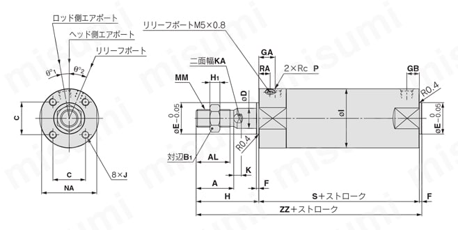 エアシリンダ クリーン・低発塵 10-/11-/20-/21-/22-CG1-Zシリーズ 