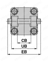 ISO規格（15552）準拠 エアシリンダ 標準形 複動 片・両ロッド CP96シリーズ Φ32～100 2山クレビス形(D)側面図
