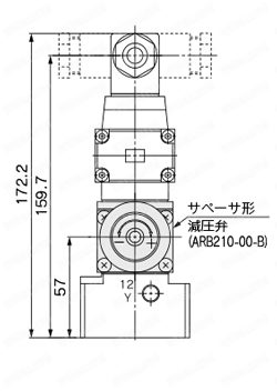 5ポート電空比例弁 VER2000・4000 外形図3