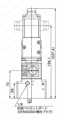 5ポート電空比例弁 VER2000・4000 外形図5