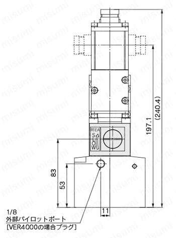 5ポート電空比例弁 VER2000・4000 外形図8