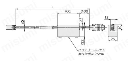 ACサーボモータドライバ アブソリュートタイプ LECYM・LECYUシリーズ LE-CYE-□□A:エンコーダケーブル外形図
