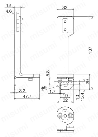 取付金具 【F3SG-SR/PG】 F39-LSGTB-SJ外形図