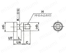薄形シリンダ CQ2シリーズ専用 簡易形ジョイント ジョイント外形図
