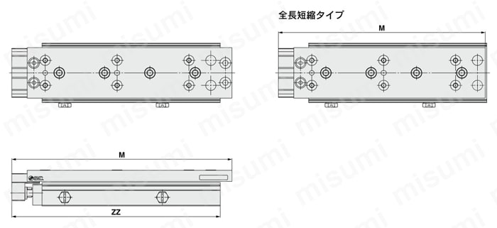 潤滑保持機能（ルブリテーナ）付 エアスライドテーブル 両側配管タイプ MXQ□Aシリーズ 外形図2