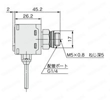 汎用流体用 2色表示式デジタル圧力スイッチ クリーンシリーズ 10-ZSE80/10-ISE80シリーズ 外形図3