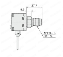 汎用流体用 2色表示式デジタル圧力スイッチ クリーンシリーズ 10-ZSE80/10-ISE80シリーズ 外形図4