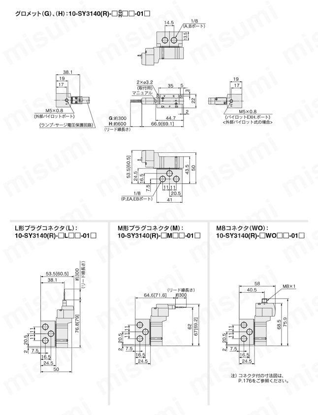 5ポートソレノイドバルブ ベース配管形 クリーン 10-SY3000・5000