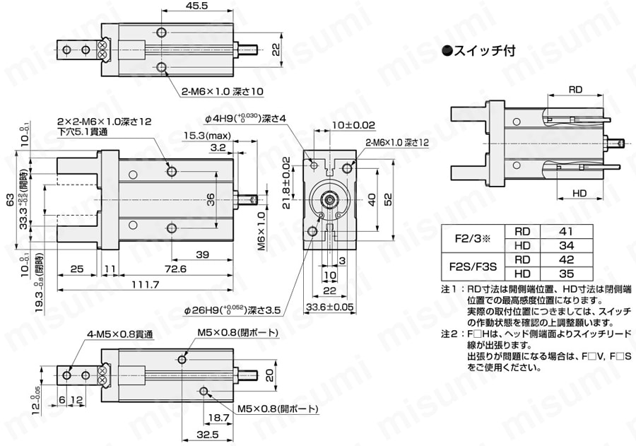 リニアスライドハンド LSHシリーズ 外形図8