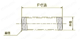 密着スプリング フリーサイズ ピアノ線 外形図
