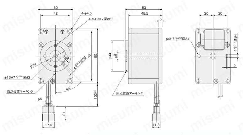 電動ハンド標準タイプ エレウェーブシリーズ 外形図1
