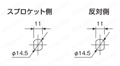 チェーン駆動ローラ単体 軽荷重タイプ CFR3SA／CFR3SS 製品仕様2