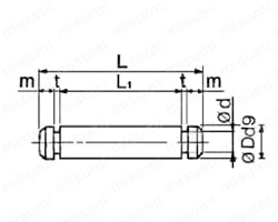 ピンシリンダ CJP2・CJPシリーズ 取付金具・取付ナット・ロッド先端ナット 外形図01