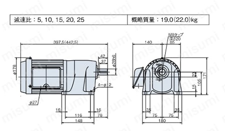 GMTR150-38L10B | ギヤモートル（トップランナーモータ対応） TR