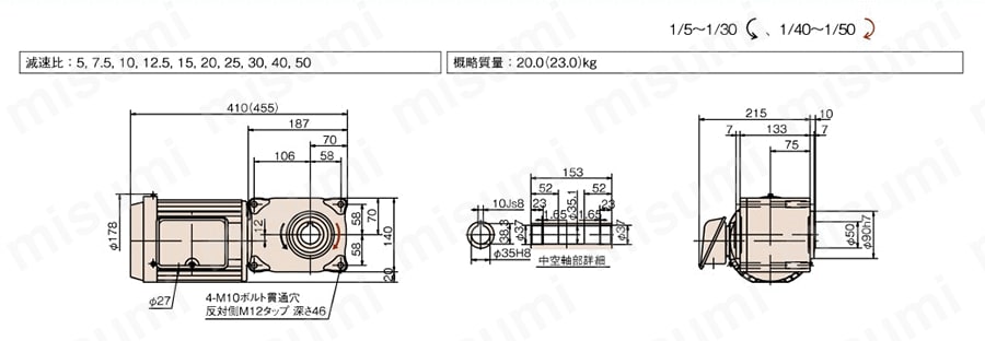 Hmtr様ブルーet ハイポイドモートル（トップランナーモータ対応）HMTRシリーズ