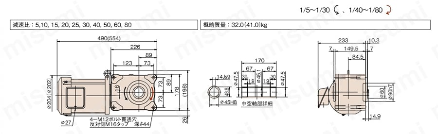 HMTR075-38L5T | ハイポイドモートル（トップランナーモータ対応）HMTR
