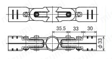 Φ28イレクターパイプ用メタルジョイント 中間タイプ HJ-12外形図