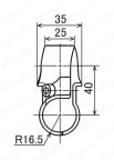 Φ28イレクターパイプ用メタルジョイント 中間タイプ HJ-6外形図