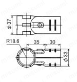 Φ28イレクターパイプ用メタルジョイント 中間タイプ HJ-10外形図